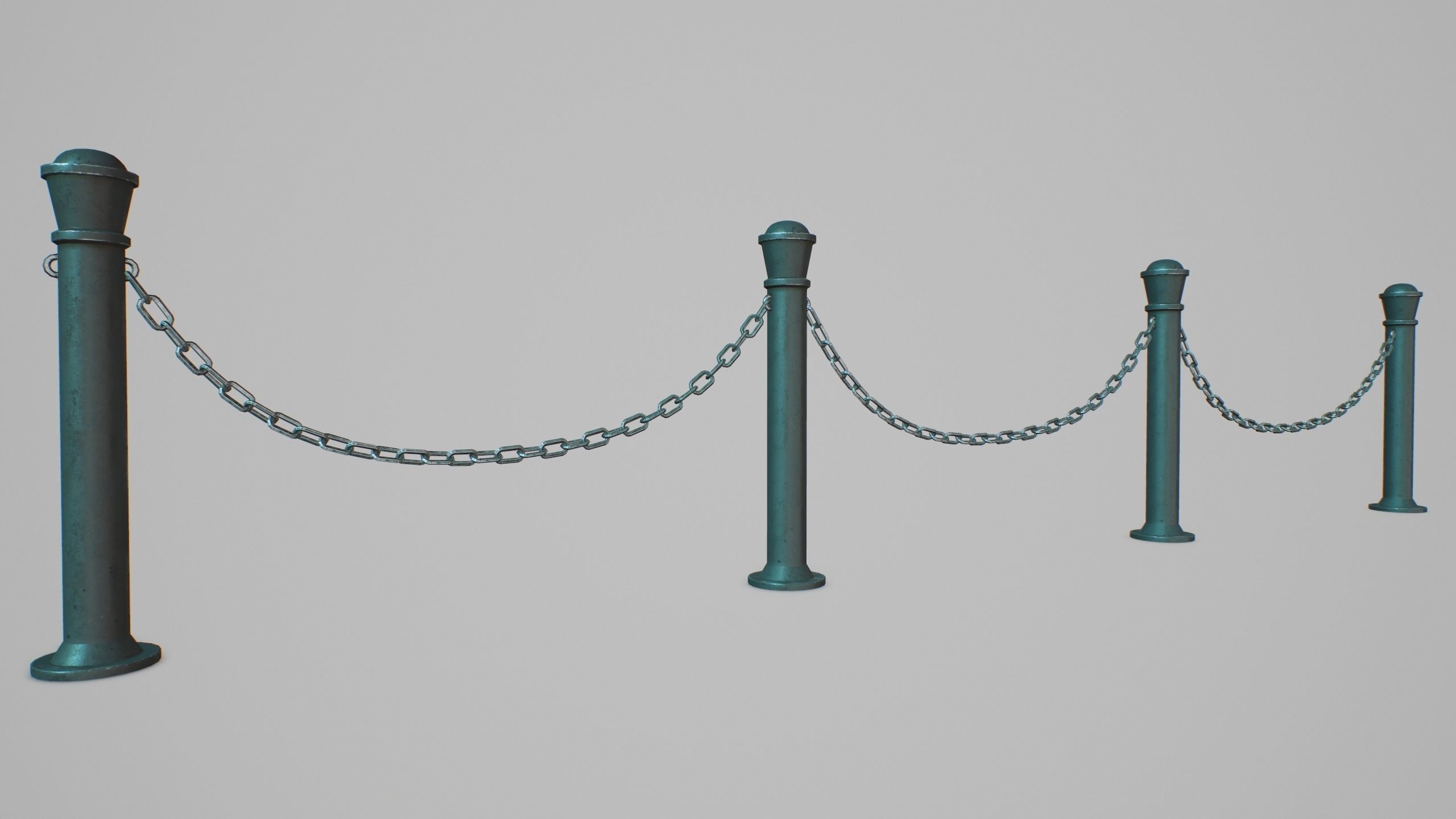 METAL BARRIER 3D - Game Ready-VR Low-poly 3D model_3