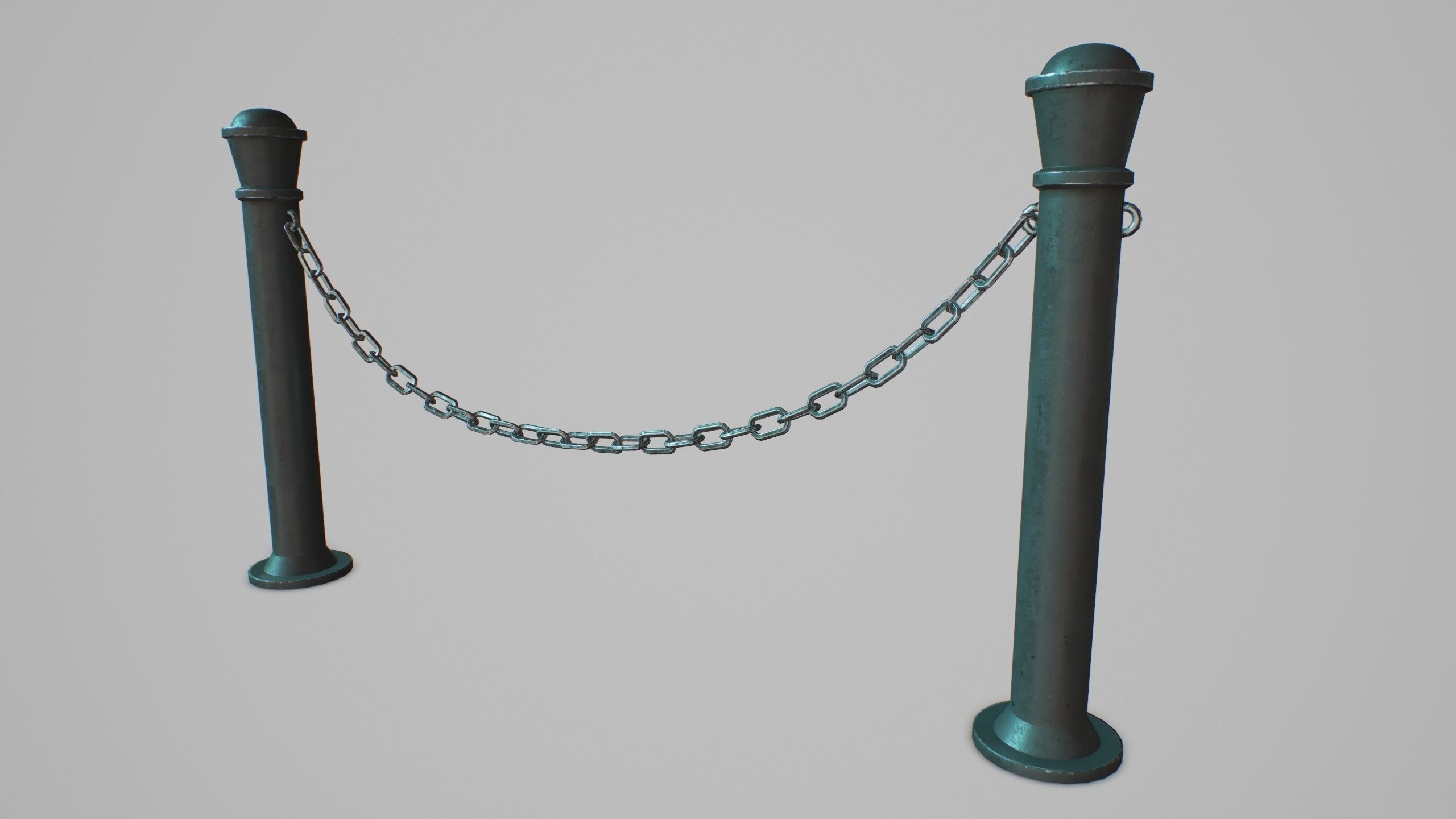 METAL BARRIER 3D - Game Ready-VR Low-poly 3D model_8