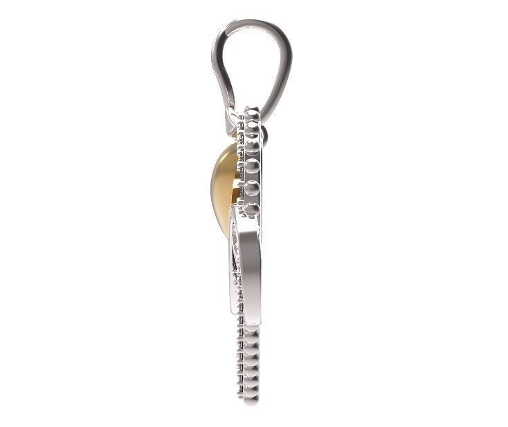 Pendant infinity with gold and silver heart 3D print model_4