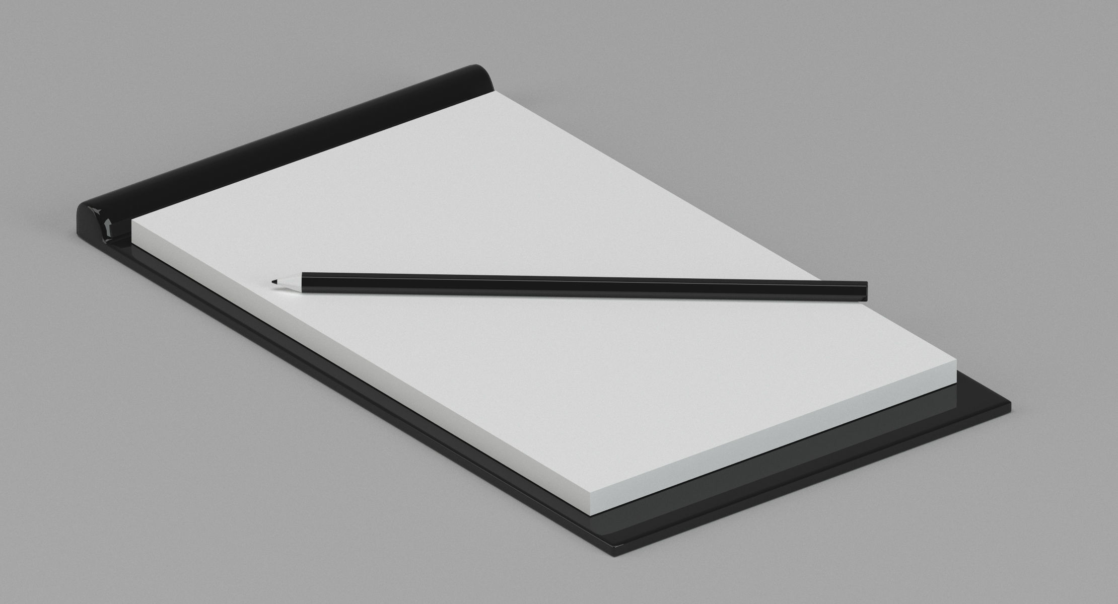 Pen and paper 3D model_2