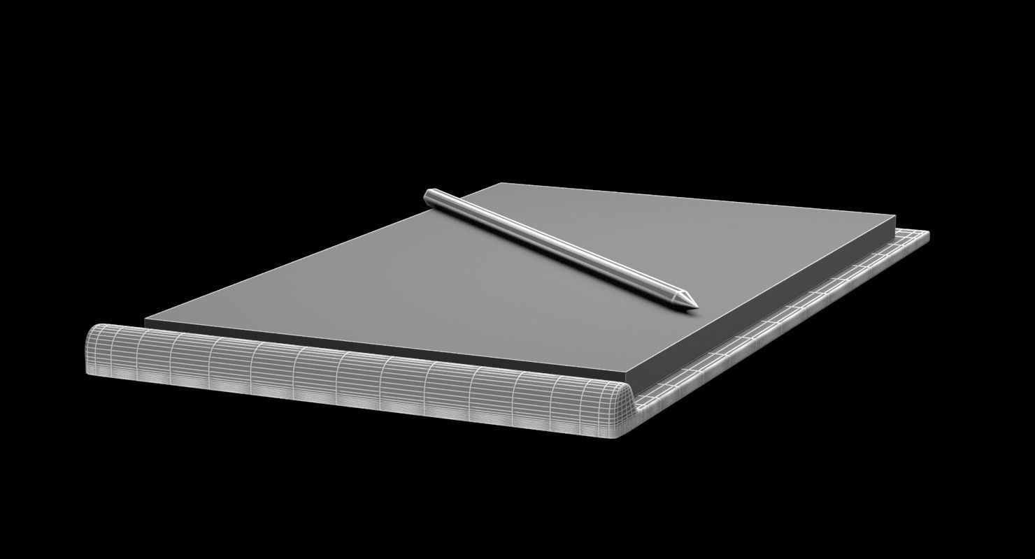 Pen and paper 3D model_4