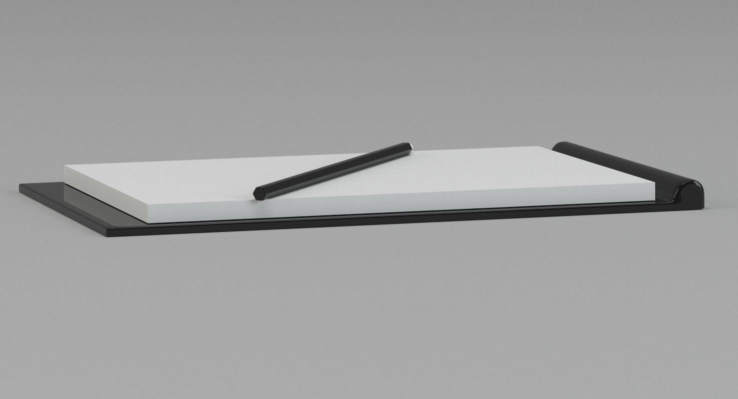 Pen and paper 3D model_1