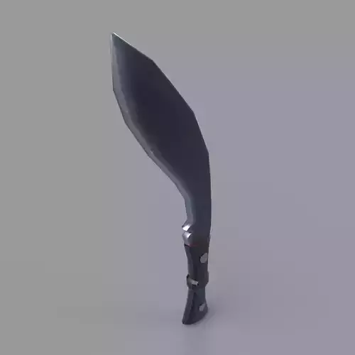 Stylized Metal Kukri Knife Low-poly 3D model