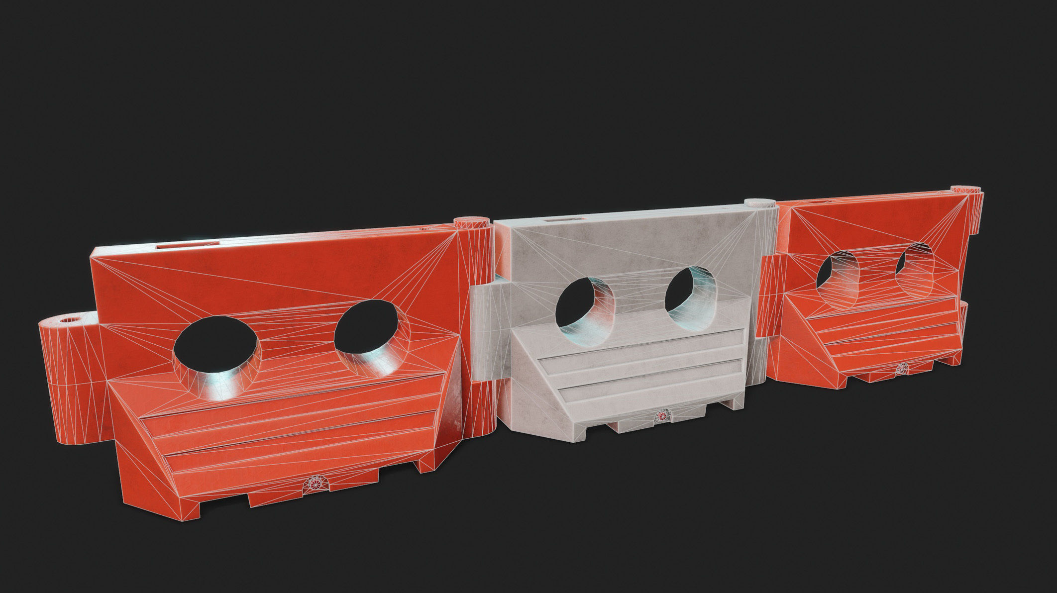 STREET BARRIERS PACK 3D Model Collection_11