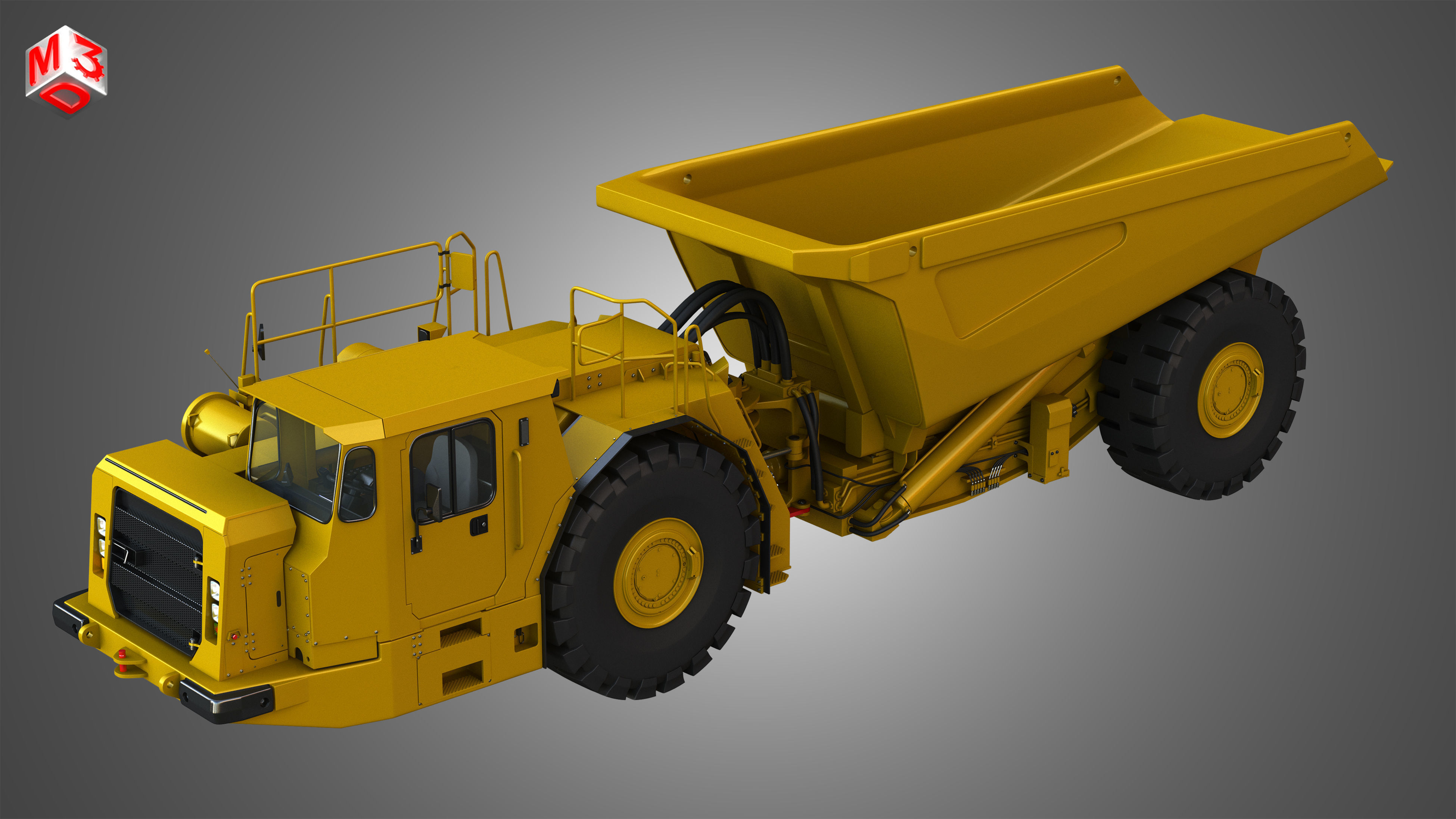 AD45B - Underground Articulated Mining Truck 3D model_4