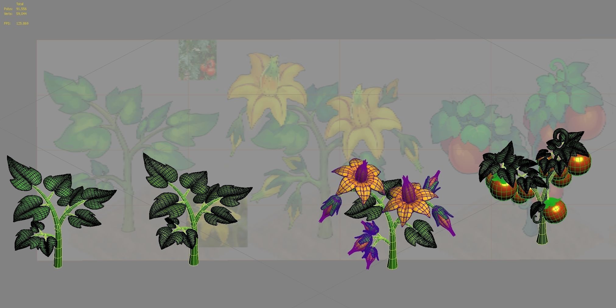 plant cartoon 3D model_2