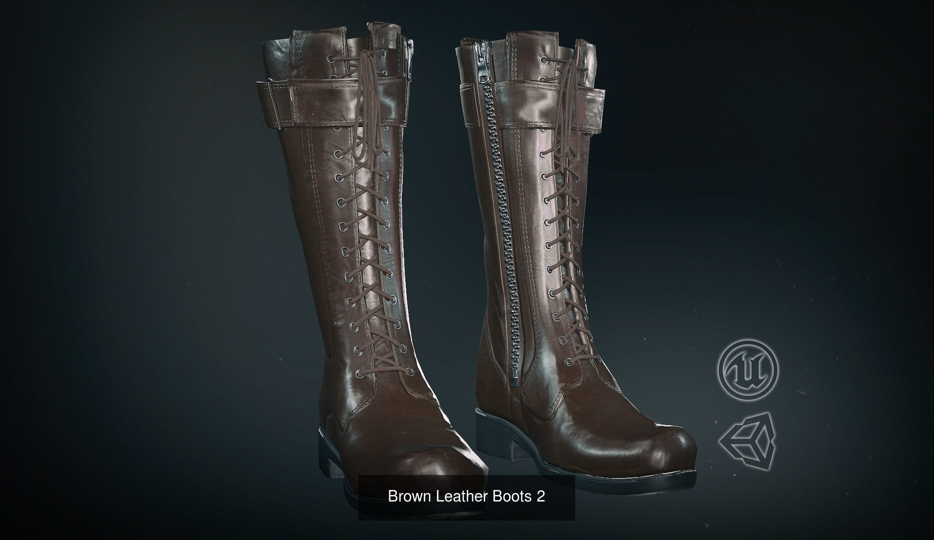 15 Male and Female Boots 3D Model Collection_11