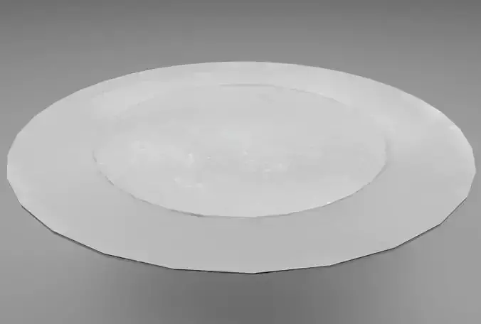 LowPoly Dirty Ceramic Plate Prop