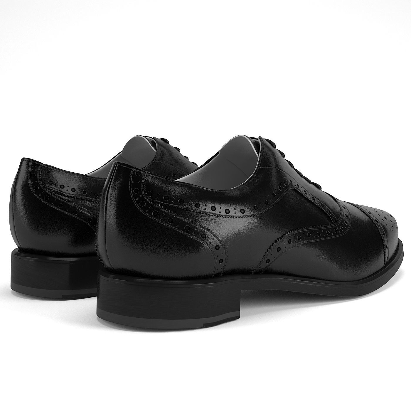 Semi Brogue Oxford PBR 3D model_3