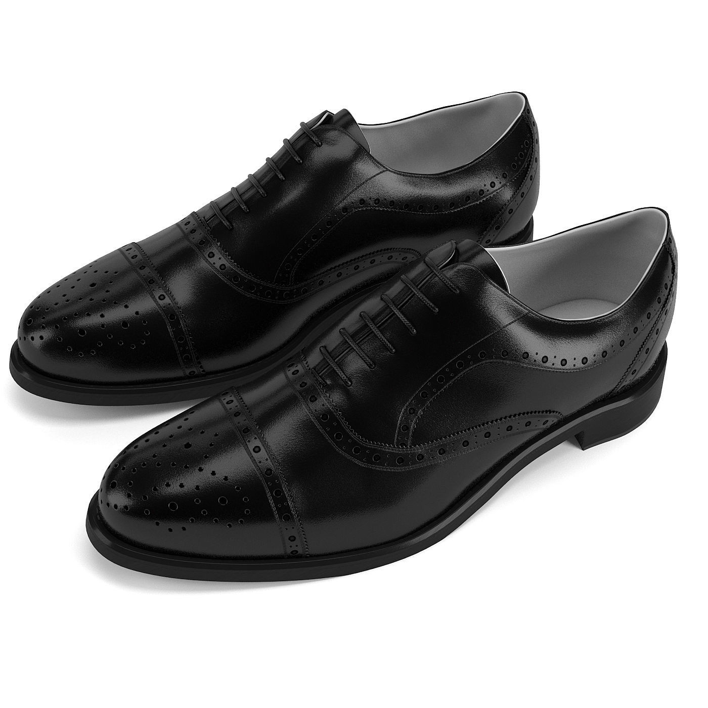 Semi Brogue Oxford PBR 3D model_4