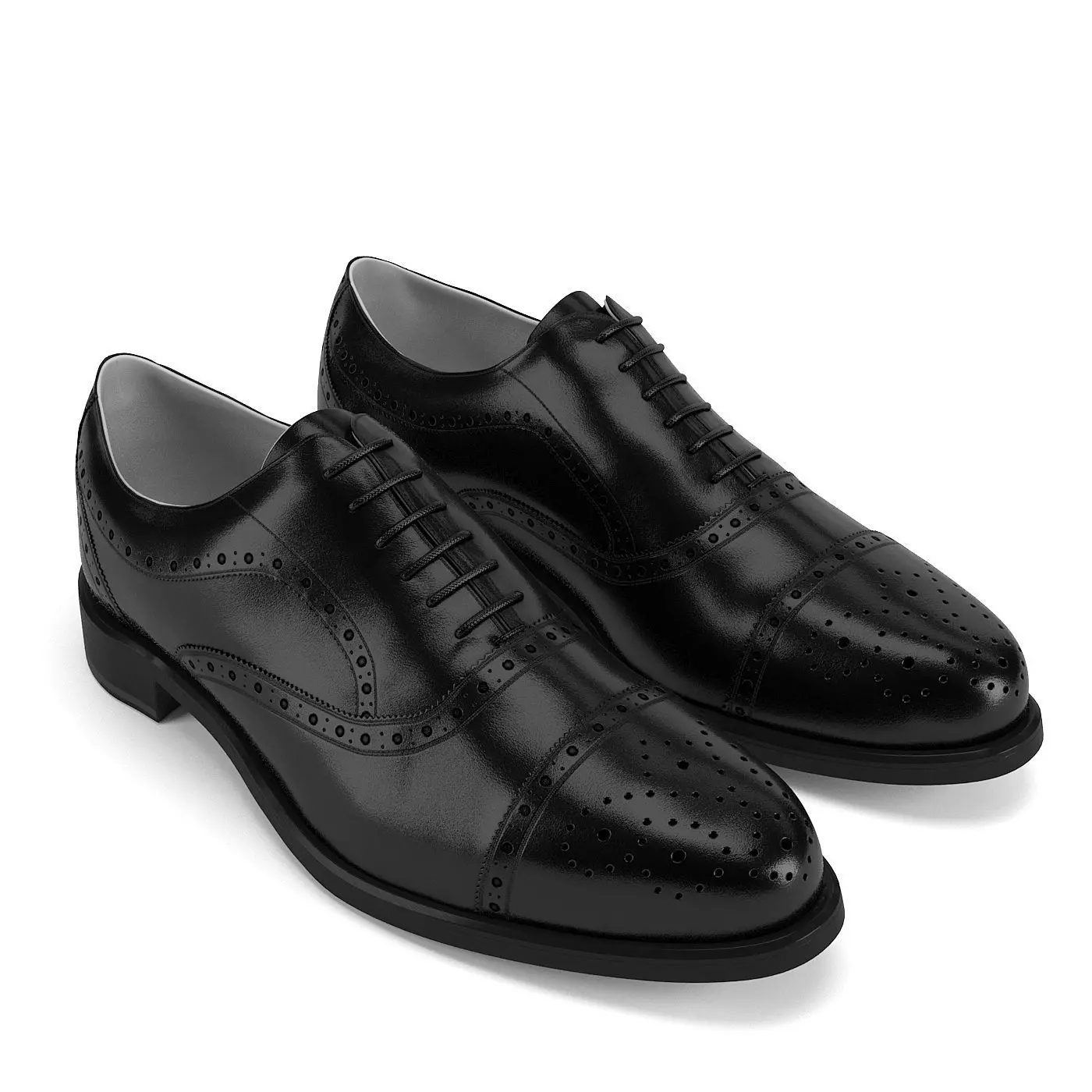 Semi Brogue Oxford PBR 3D model_0