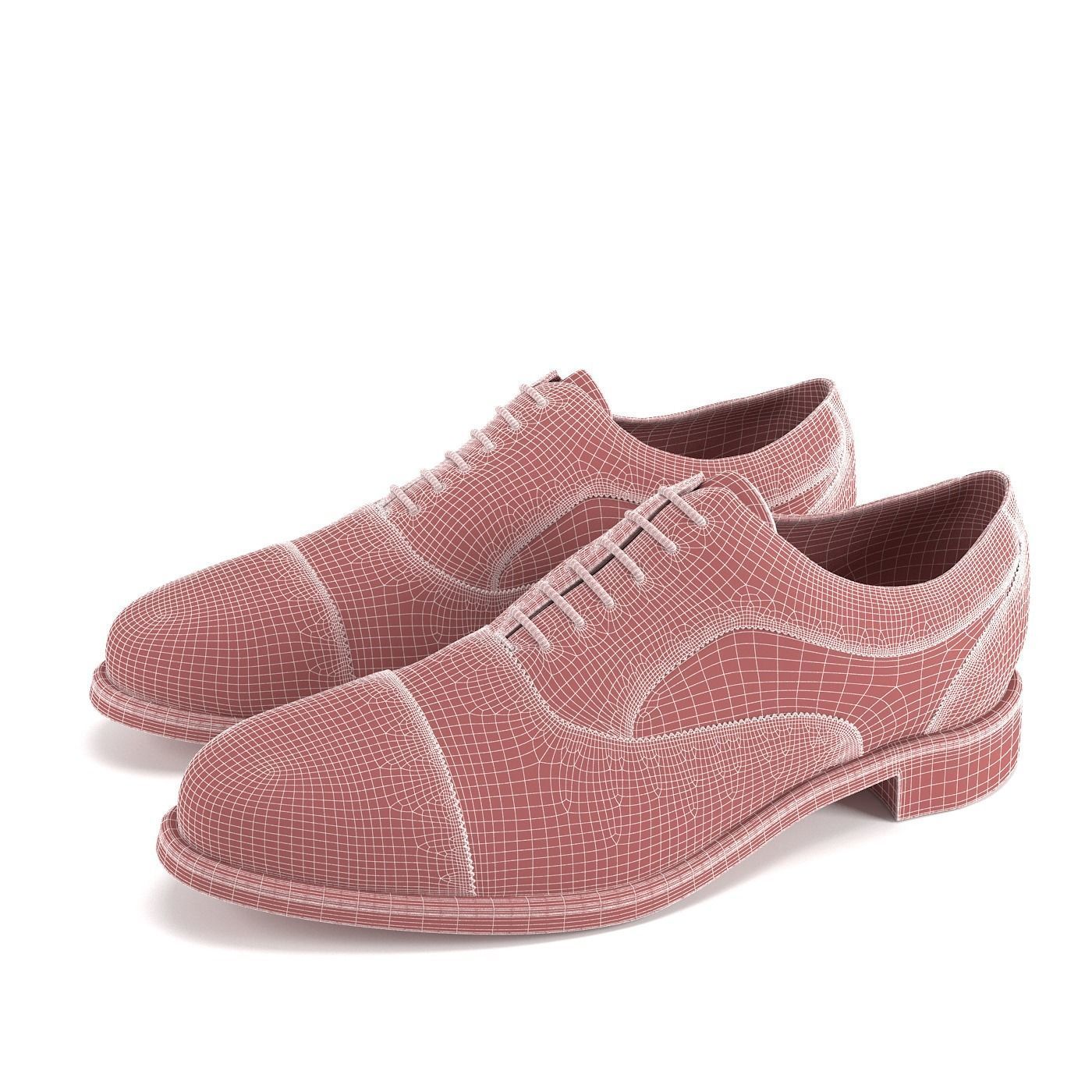 Semi Brogue Oxford PBR 3D model_6