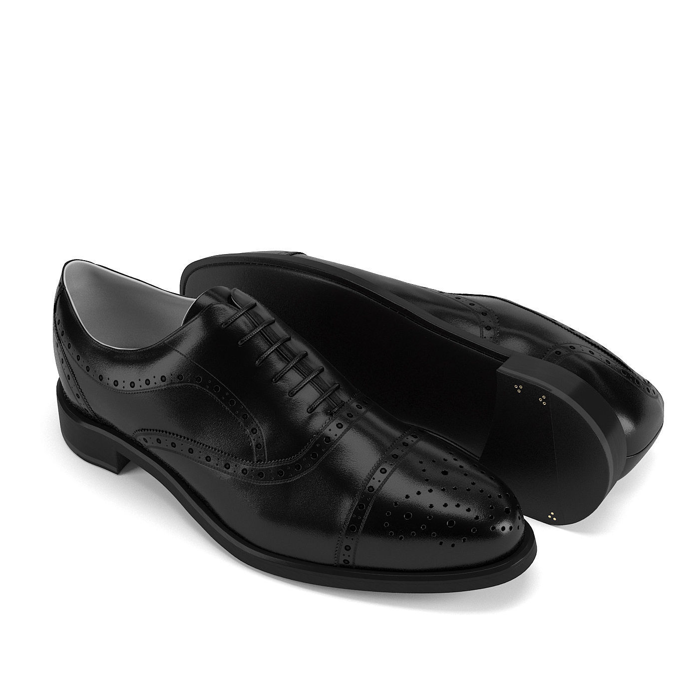 Semi Brogue Oxford PBR 3D model_5