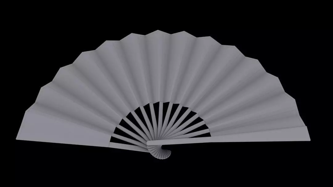 3dsMax Chinese fan modeling completed Free 3D model