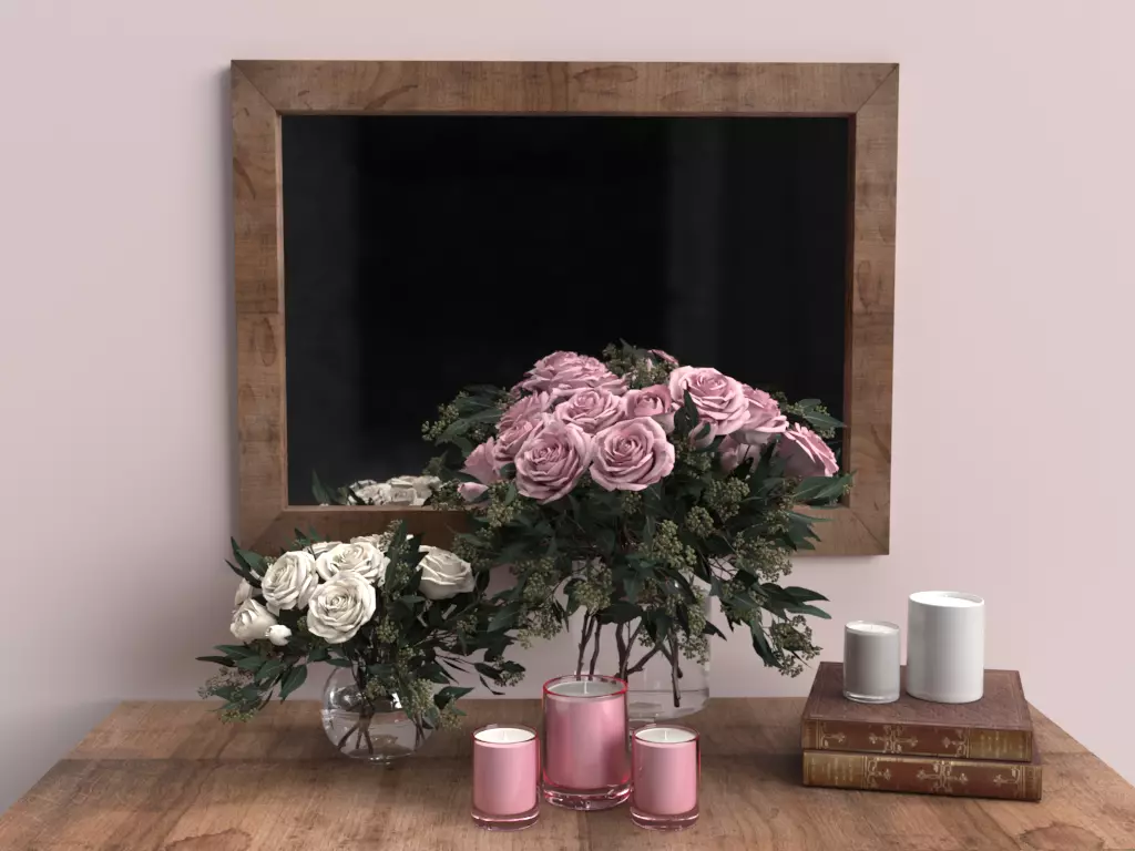 Roses and Candles 3D model_0