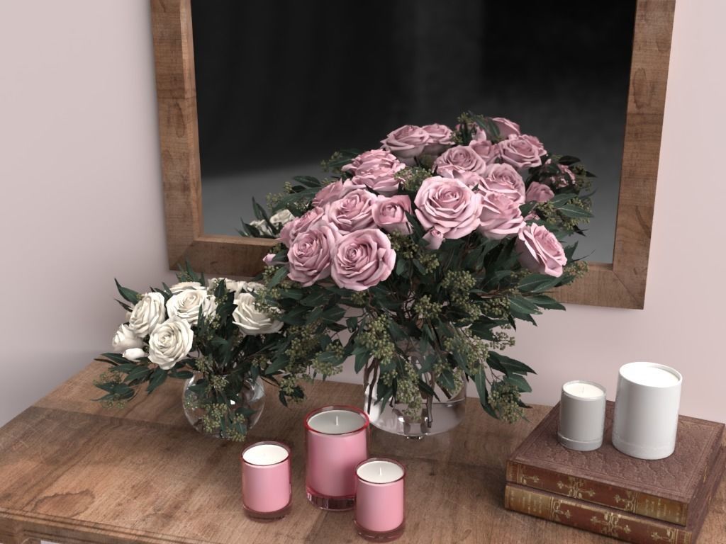 Roses and Candles 3D model_1