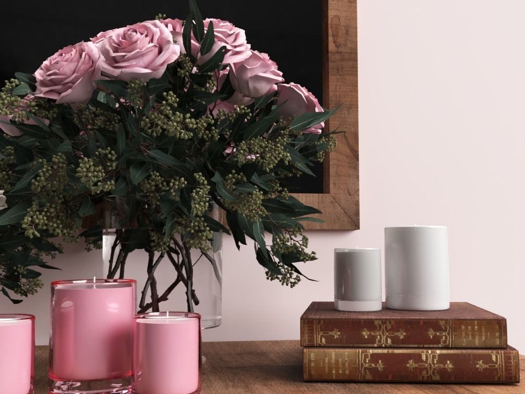Roses and Candles 3D model_3