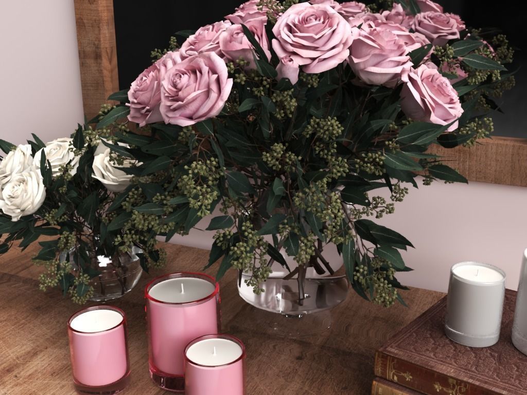 Roses and Candles 3D model_4