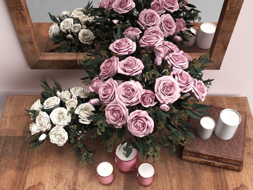 Roses and Candles 3D model_2