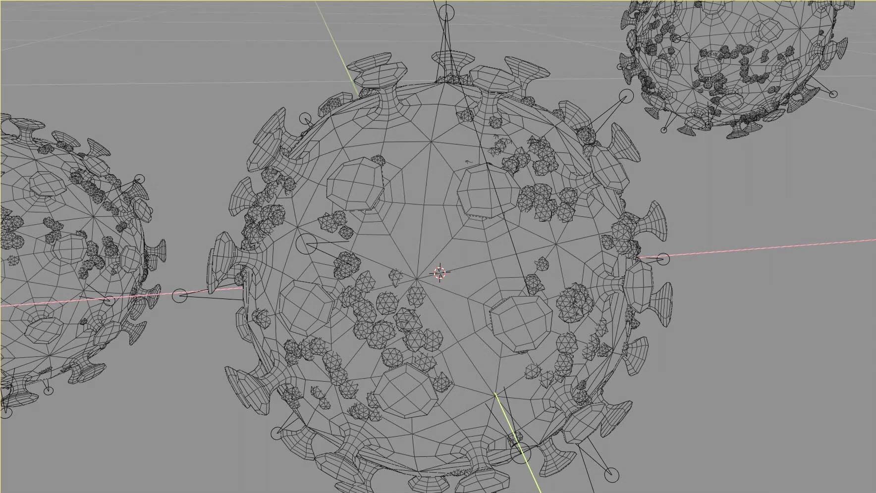 Corvid 19 Corona Virus Low-poly 3D model_5