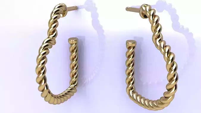 Cable Heart Hoop Earrings 20 mm