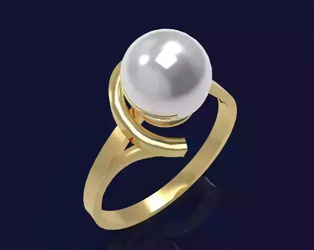Ring with pearls - 1 3D print model