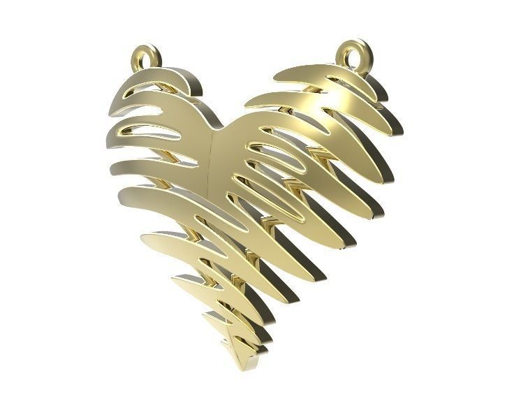 Pendant fern leaf 3D print model_5