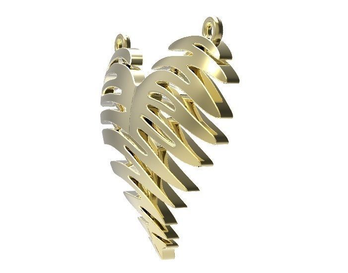 Pendant fern leaf 3D print model_6