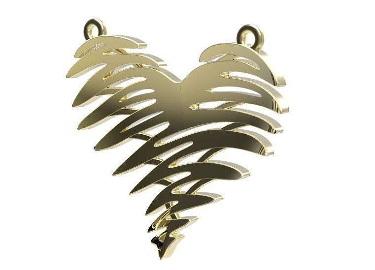 Pendant fern leaf 3D print model_4