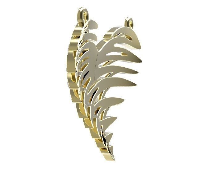 Pendant fern leaf 3D print model_3