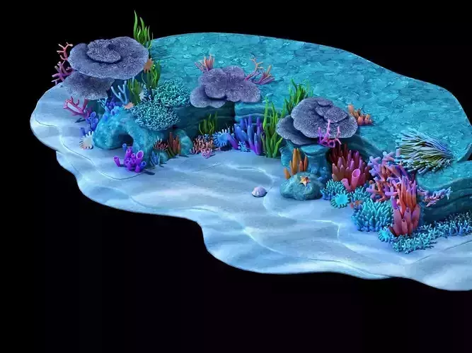 coral cartoon 3D model