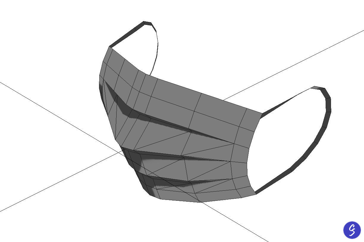 Low-Poly Medical Face Mask Low-poly 3D model_8