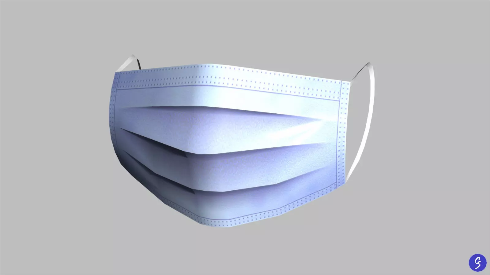 Low-Poly Medical Face Mask Low-poly 3D model_0