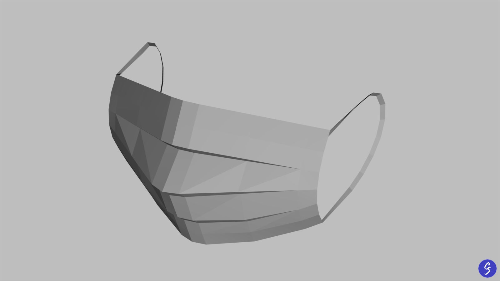 Low-Poly Medical Face Mask Low-poly 3D model_6