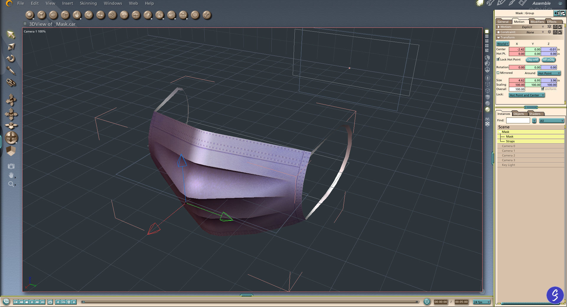 Low-Poly Medical Face Mask Low-poly 3D model_10