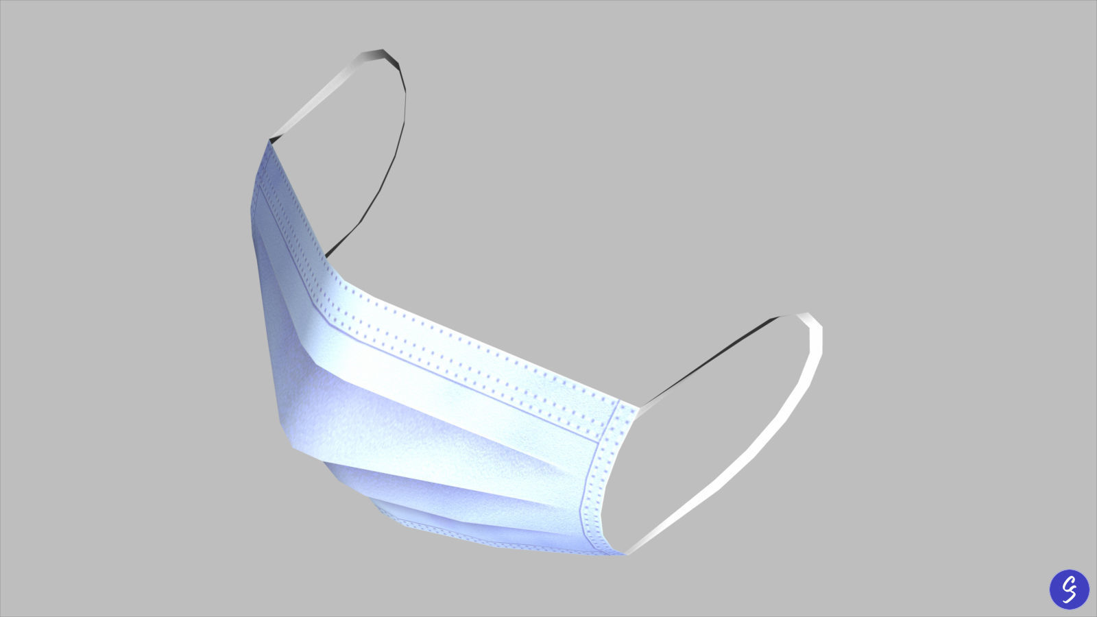 Low-Poly Medical Face Mask Low-poly 3D model_5