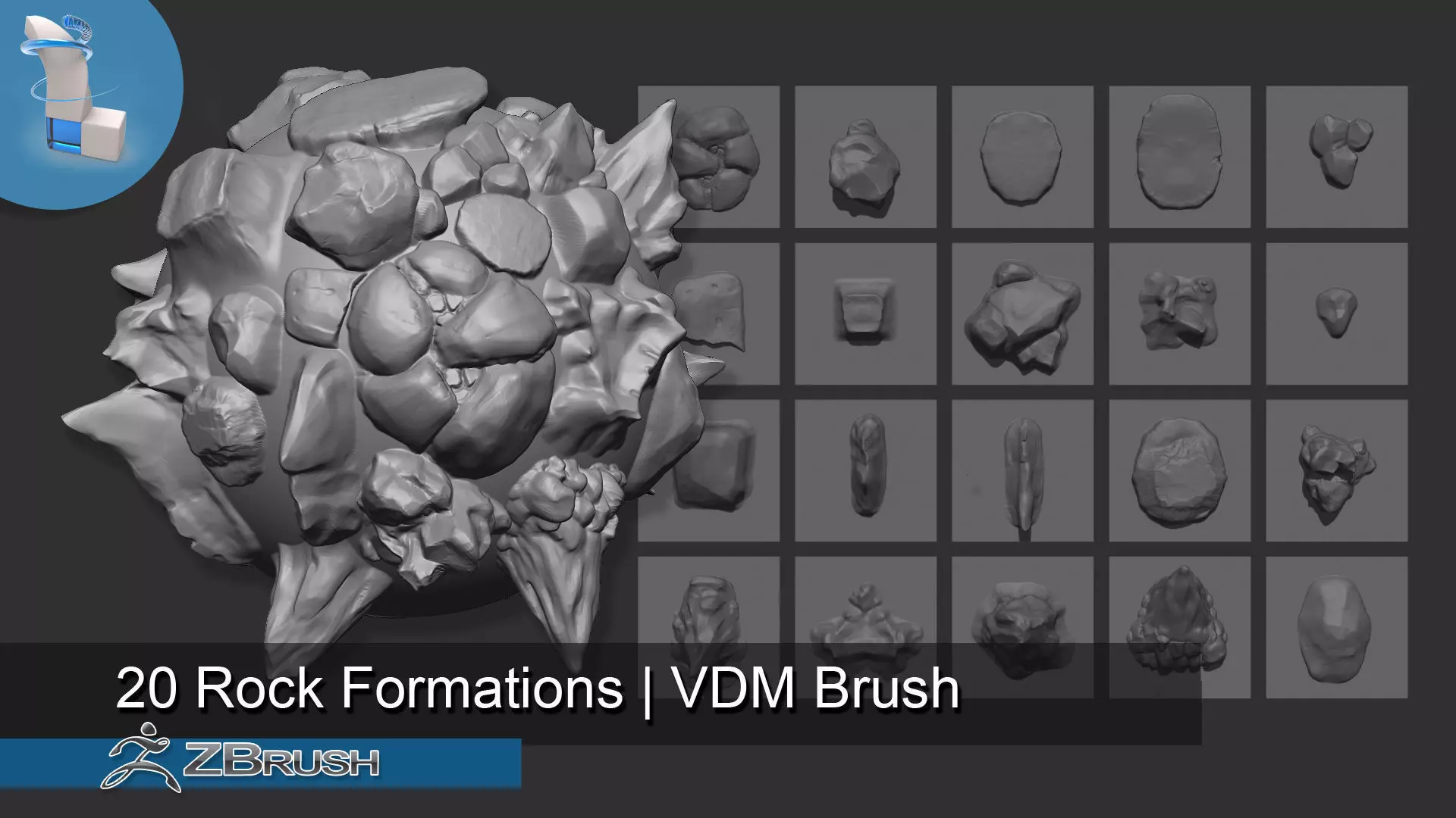 20 Arid Rock Formations 01 - Zbrush VDM Brush 3D model_0