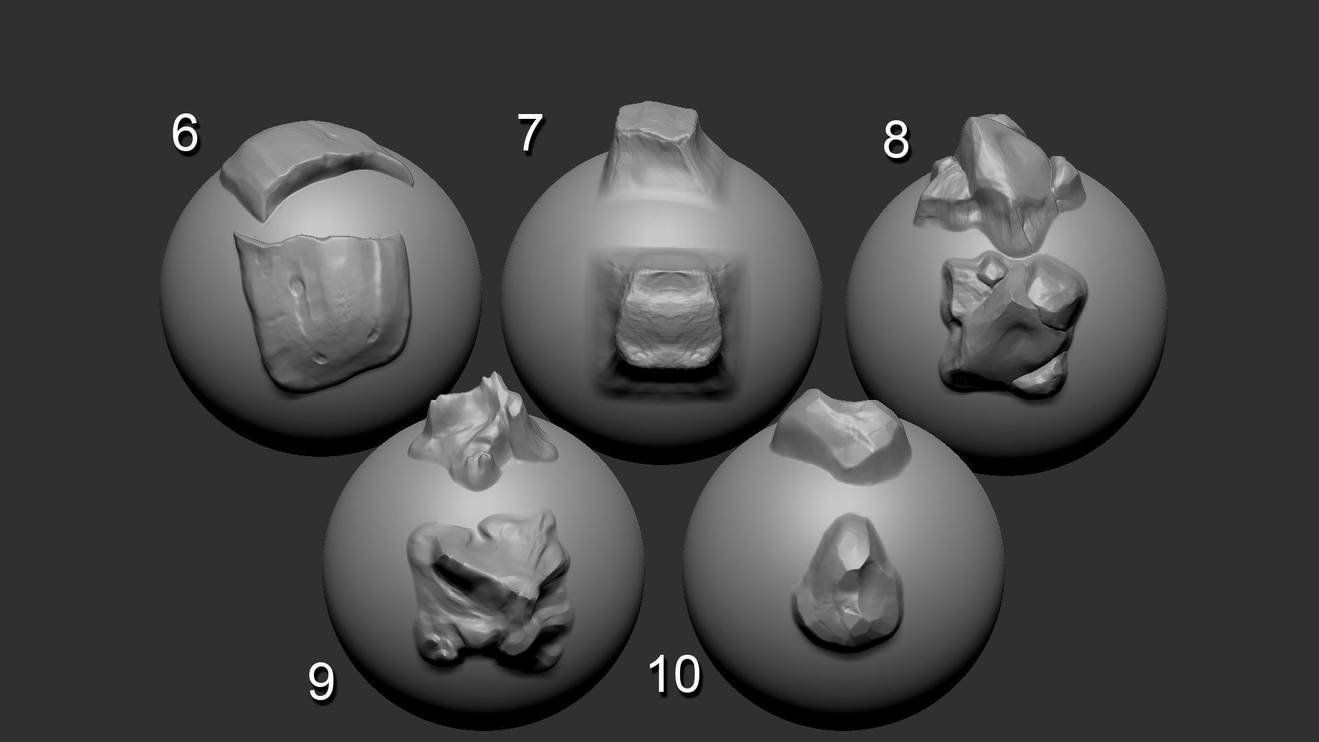 20 Arid Rock Formations 01 - Zbrush VDM Brush 3D model_3