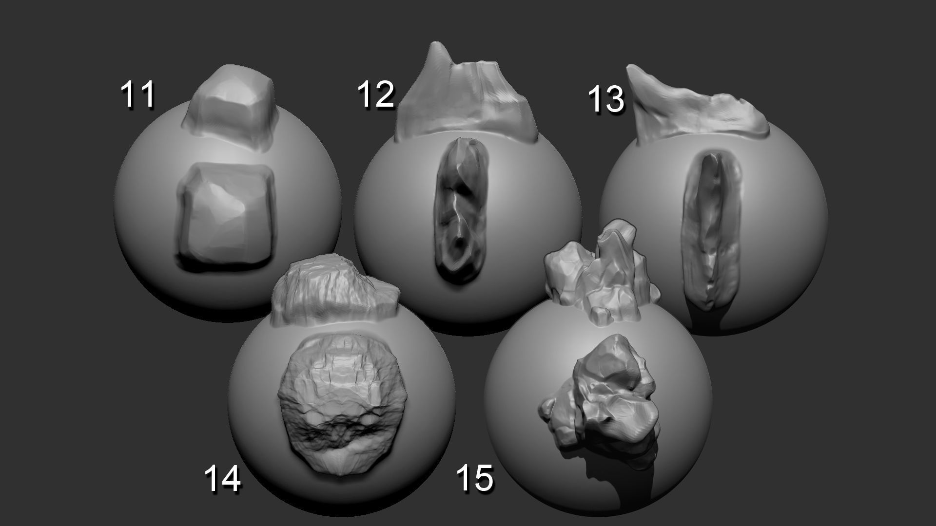 20 Arid Rock Formations 01 - Zbrush VDM Brush 3D model_4