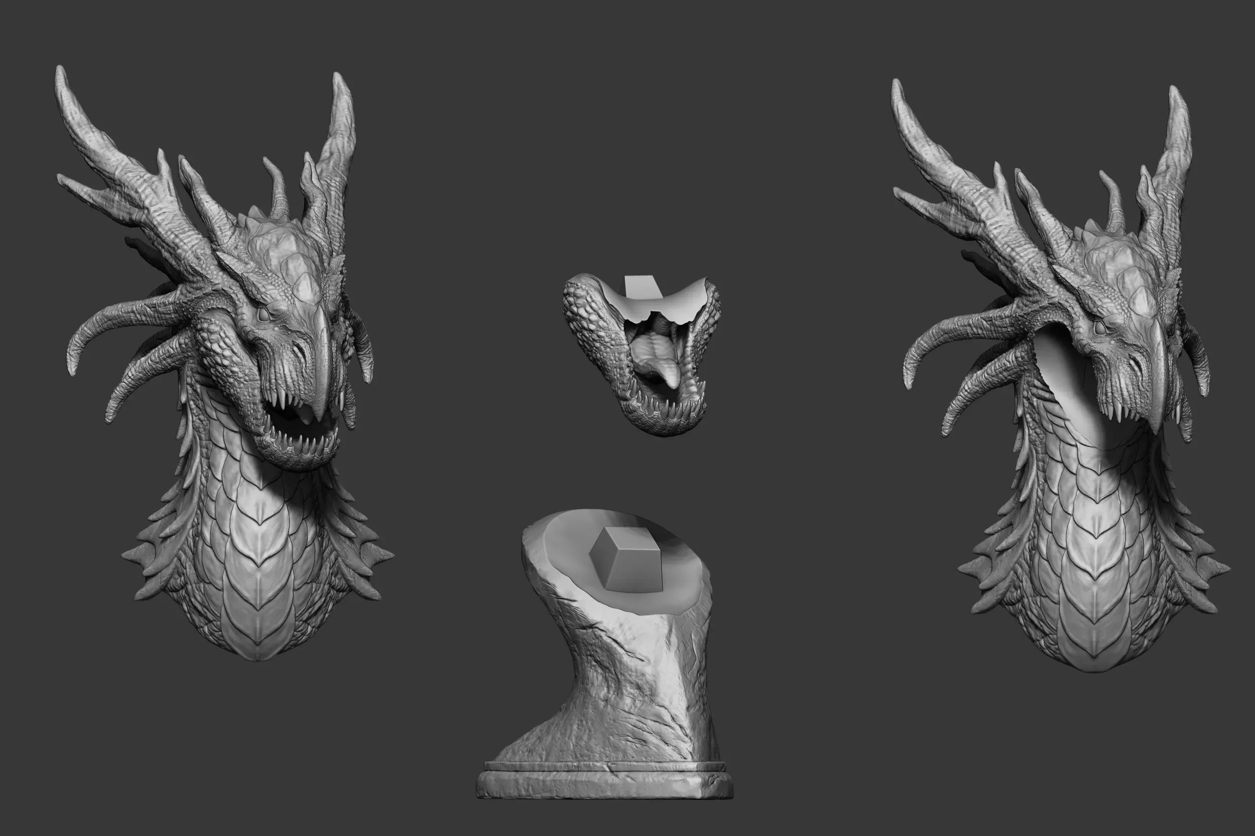 Dragon Bust 3D print model_0