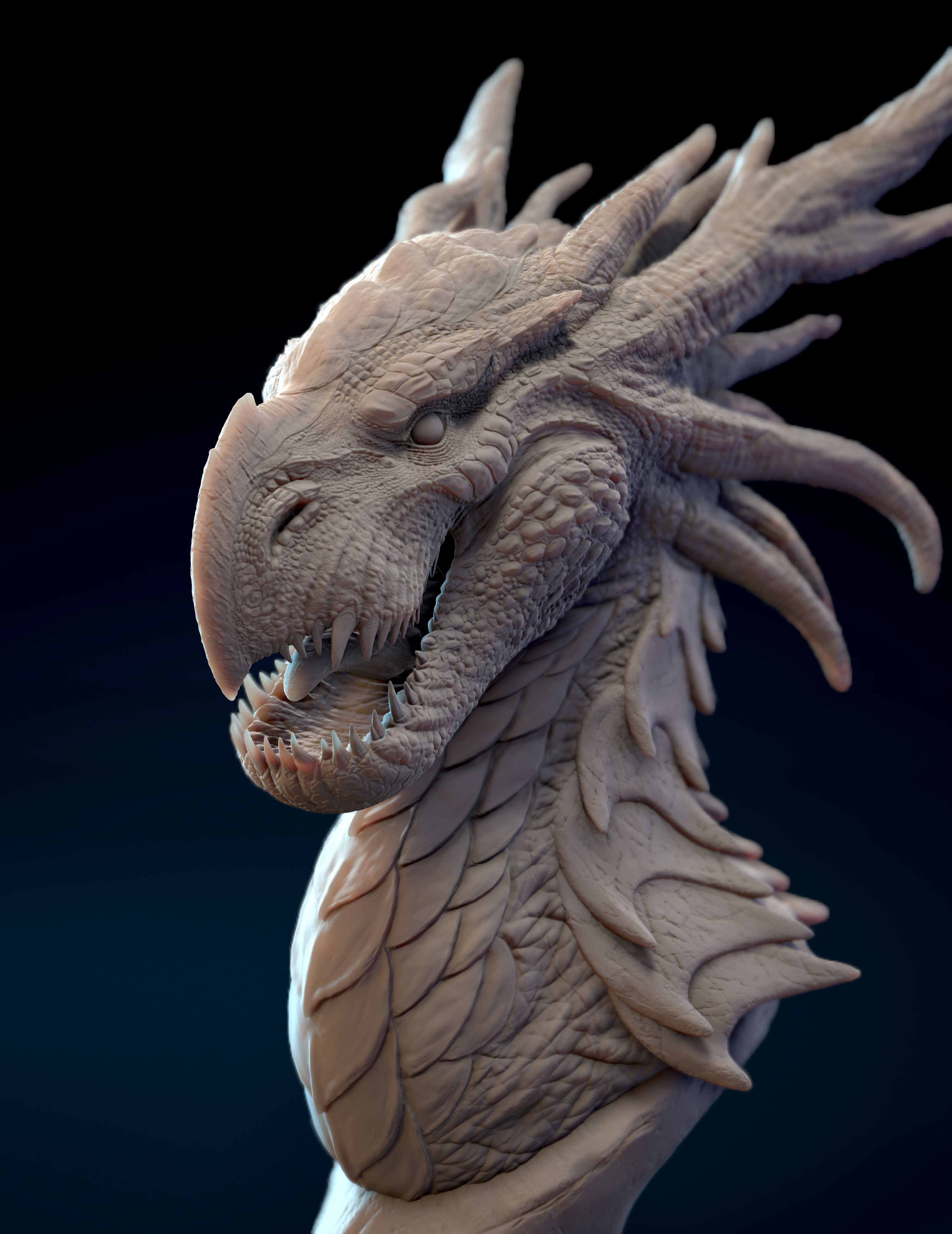 Dragon Bust 3D print model_2