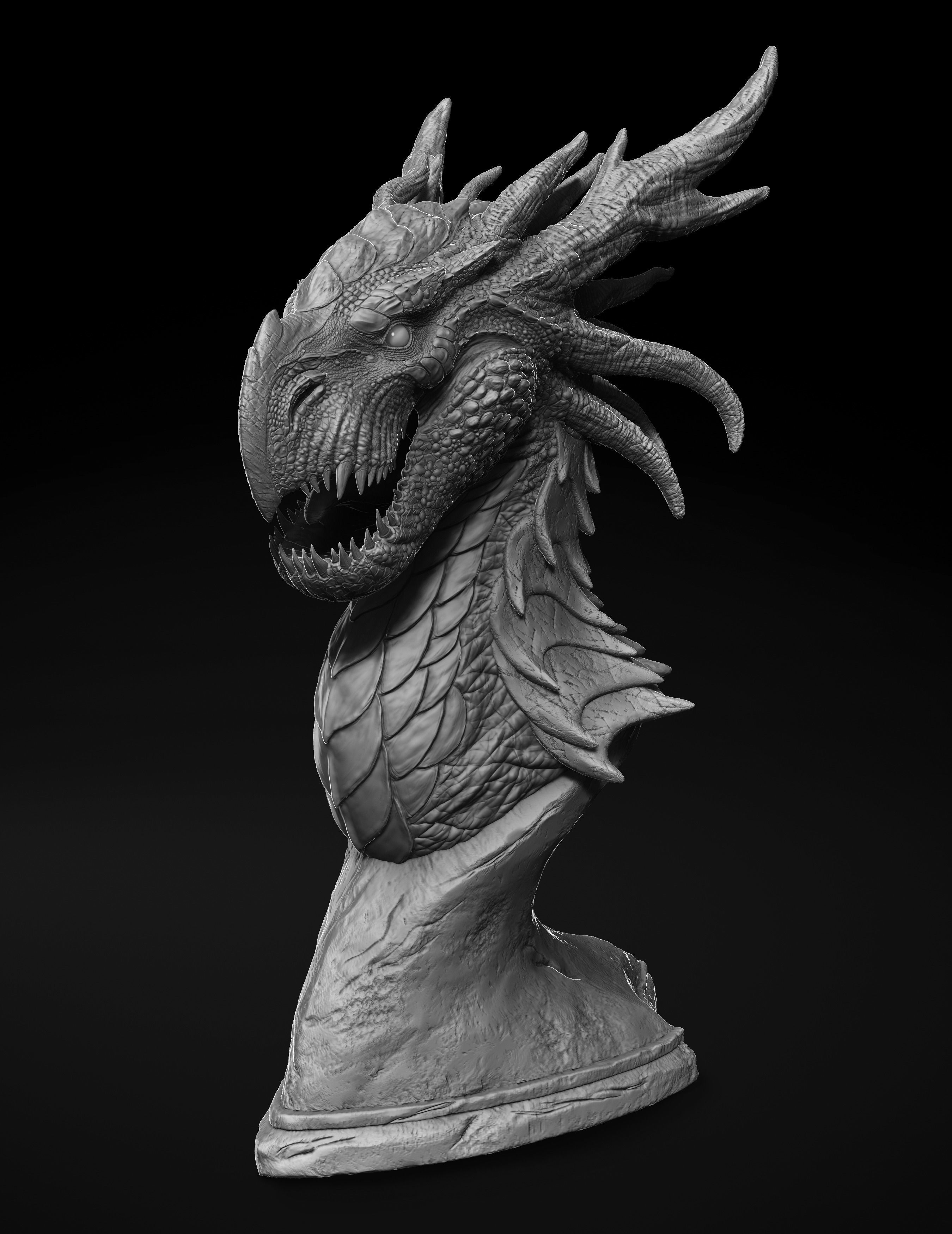 Dragon Bust 3D print model_6