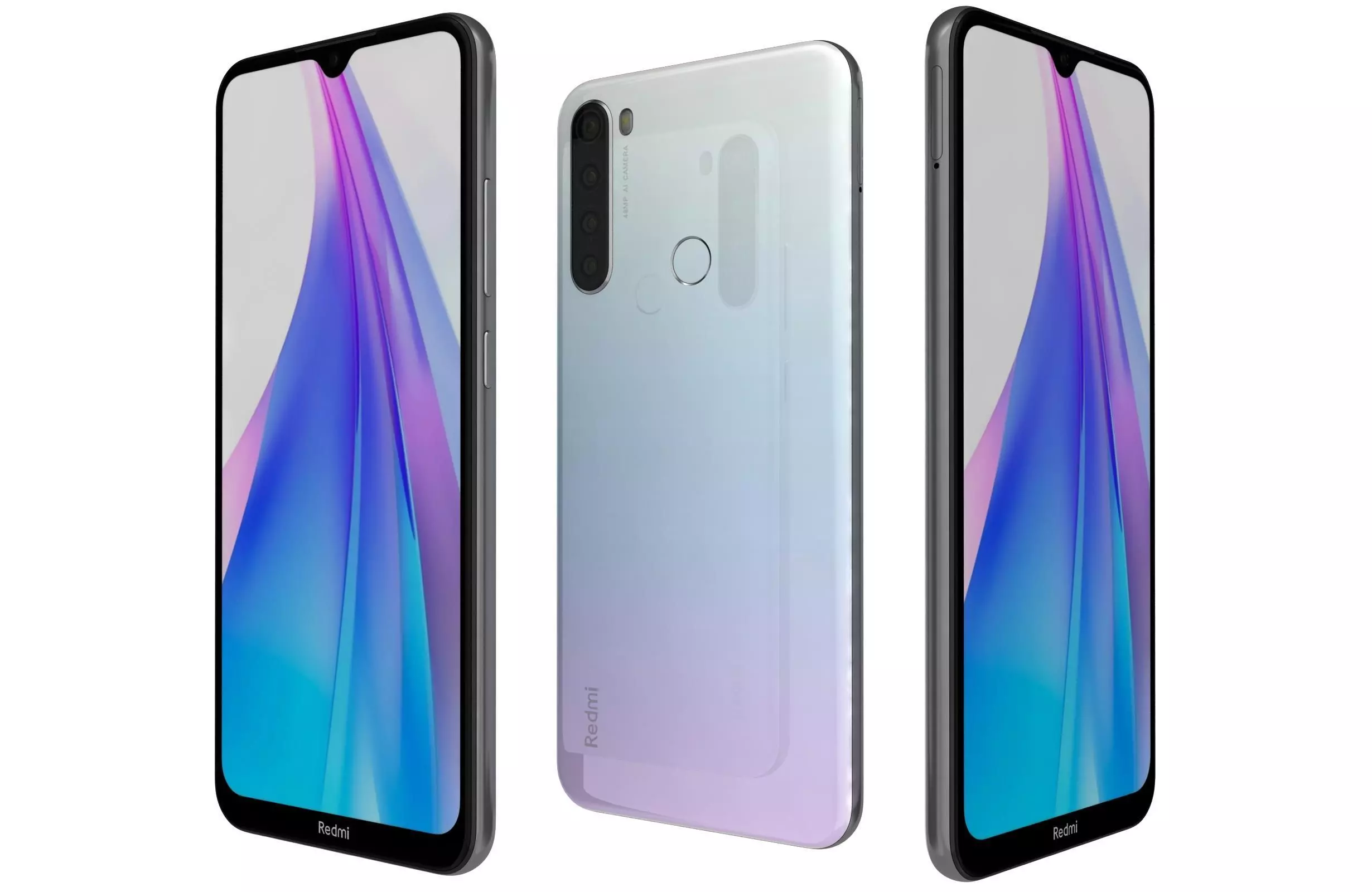 Xiaomi Redmi Note 8T Moonlight white 3D model