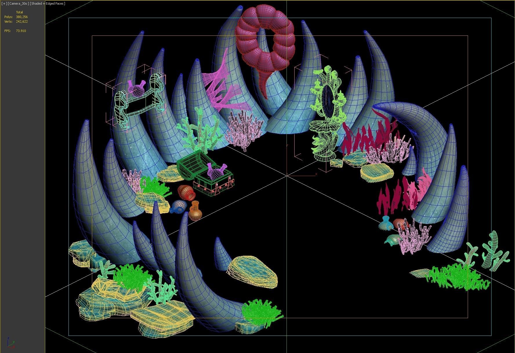 coral cartoon 3D model_2