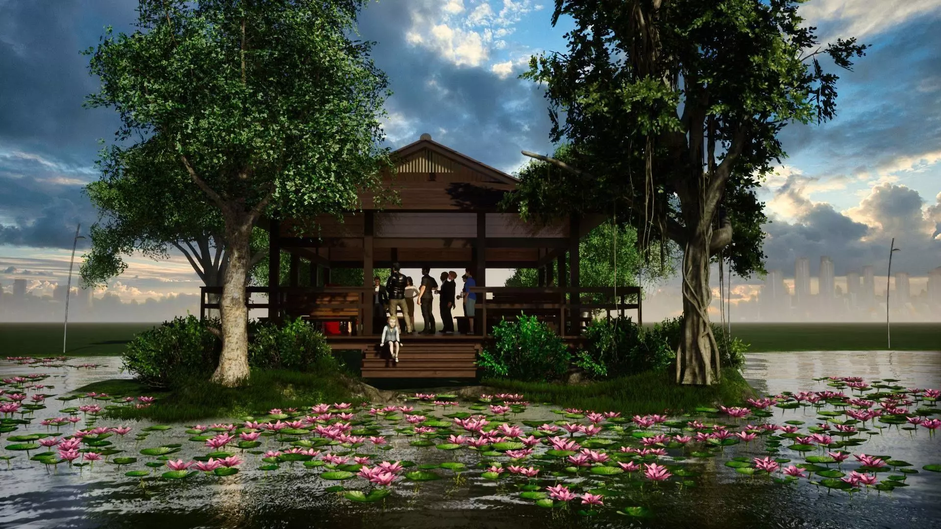 Lake view Free 3D model