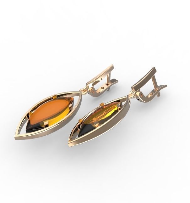 Amber earrings 3D print model_1