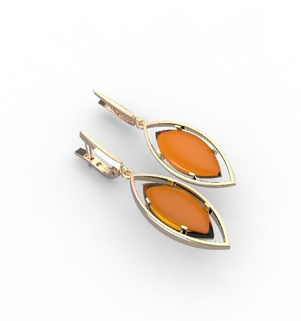 Amber earrings 3D print model_3
