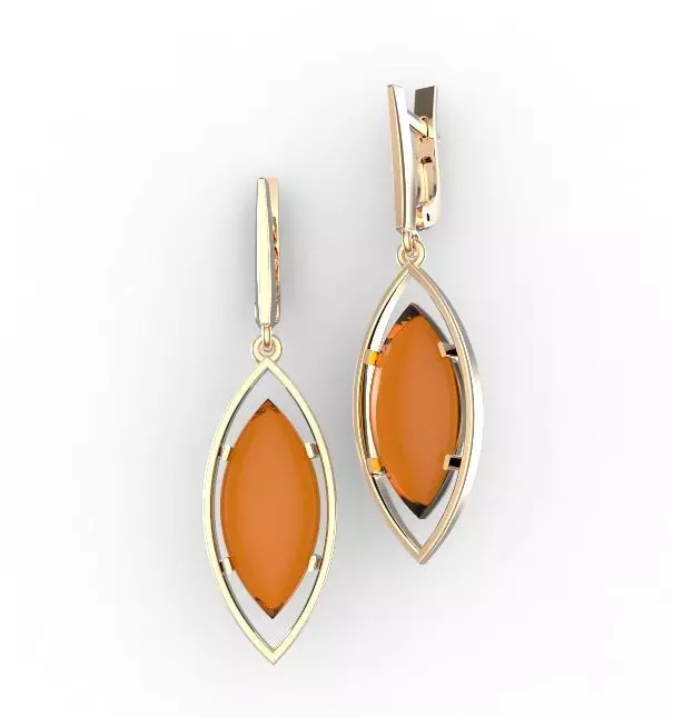 Amber earrings 3D print model_0
