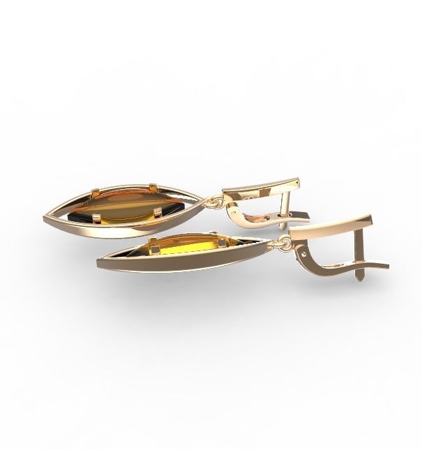 Amber earrings 3D print model_2