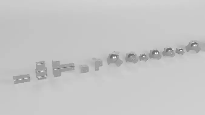 Flight Case components 3D model 3D model